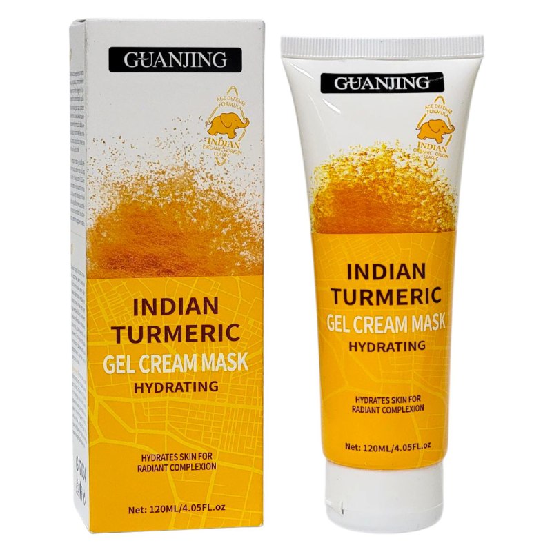 MASCARILLA FACIAL DUAL EN GEL Y CREMA HIDRATANTE Y ACLARANTE CON CURCUMA INDIA GUANJING 120ML