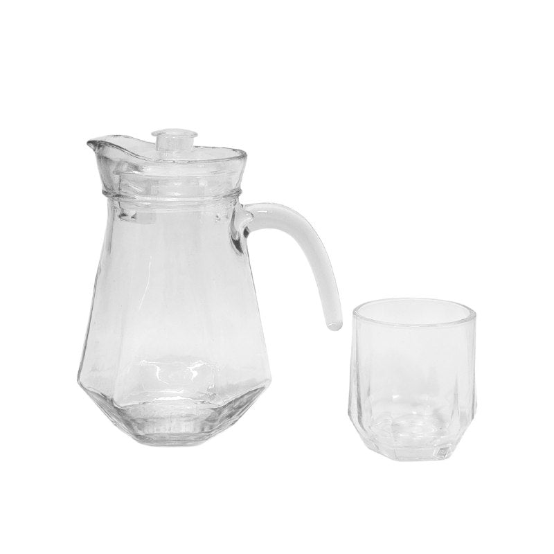 RECIPIENTE PICHEL JARRA EN SET CON VASOS DE VIDRIO DE 5 PIEZAS AIZLV