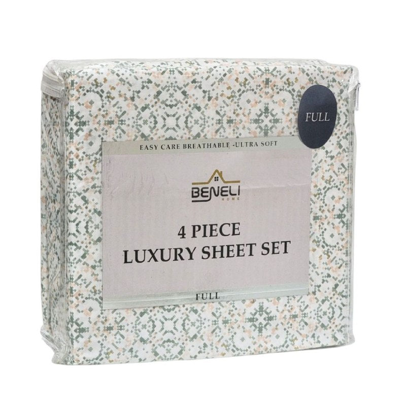 JUEGO DE SABANAS DE LUJO TAMAÑO FULL DE 4PCS BENELI HOME