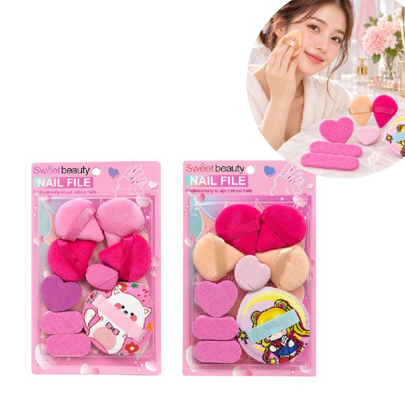 SET DE ESPONJAS Y APLICADORES PARA MAQUILLAJE SWEET BEAUTY 9PCS