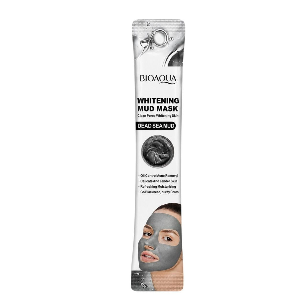 MASCARILLA FACIAL DE BARRO DEL MAR MUERTO WHITENING BIOAQUA 8G X 10 SOBRES