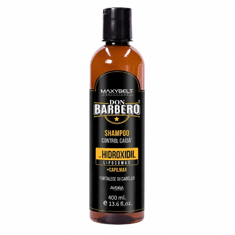 SHAMPOO CONTROL CAÍDA MAXYBELT PROFESSIONAL DON BARBERO 400ML 1 UND (CON HIDROXIDIL, LIPOSOMAS Y CAPILMAX)