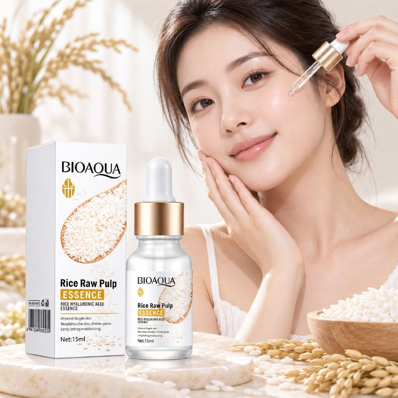 SUERO FACIAL REPARADOR E ILUMINADOR DE ACIDO HIALURONICO Y EXTRACTO DE ARROZ BIOAQUA 15ML
