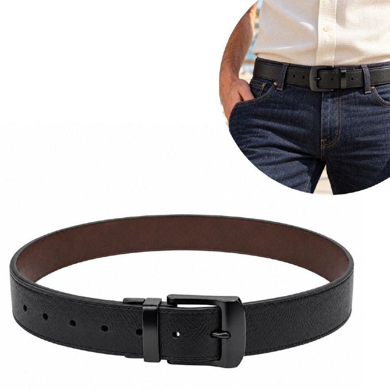 FAJA ORIGINAL GUESS REVERSIBLE PARA CABALLERO COLOR NEGRO Y CAFÉ  TALLA L 38-40