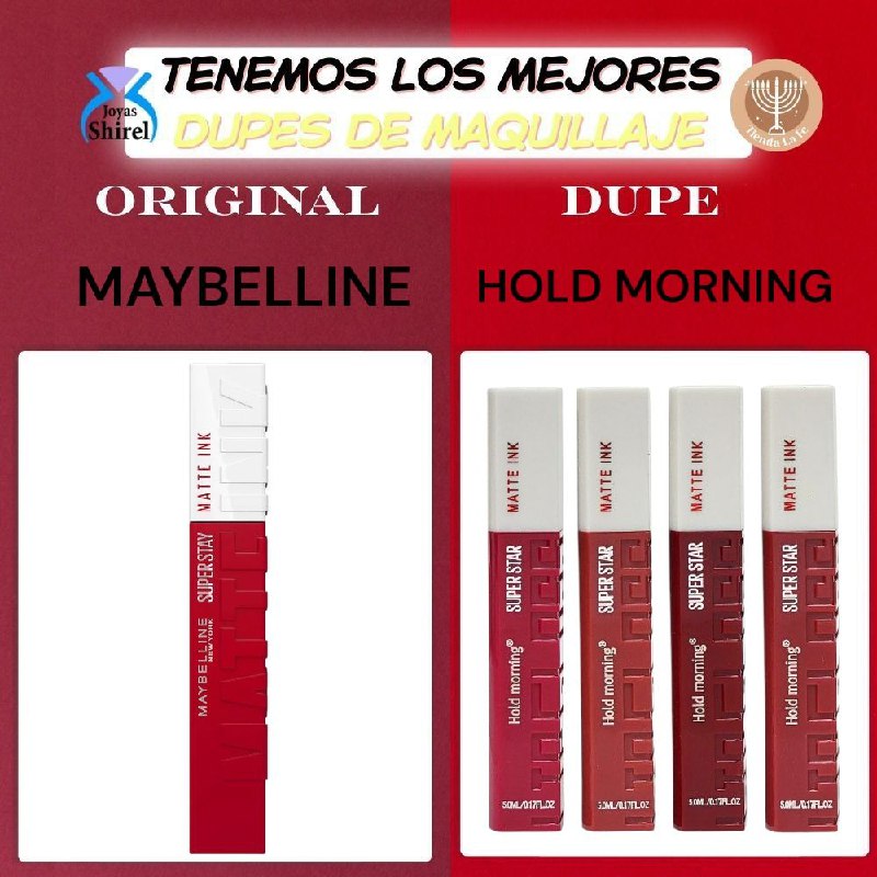BRILLO LABIAL LIQUIDO CON ACABADO MATTE HOLD MORNING 5ML, DUPE DE MAYBELLINE
