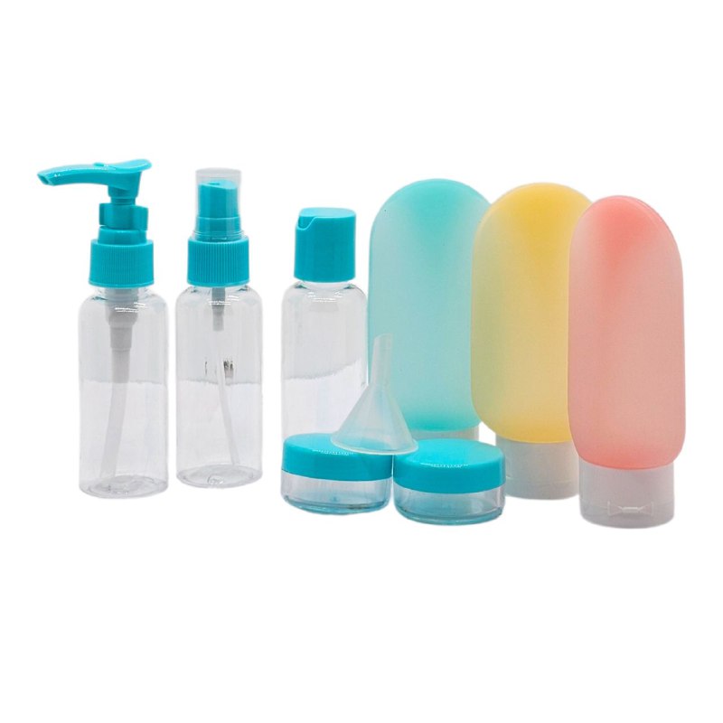 SET PARA VIAJAR VACIAS, EFICIENCIA DE ALMACENAMIENTO COMODO DE 7 PIEZAS, PARA LIQUIDOS Y CREMAS PARA VIAJES TRAVEL