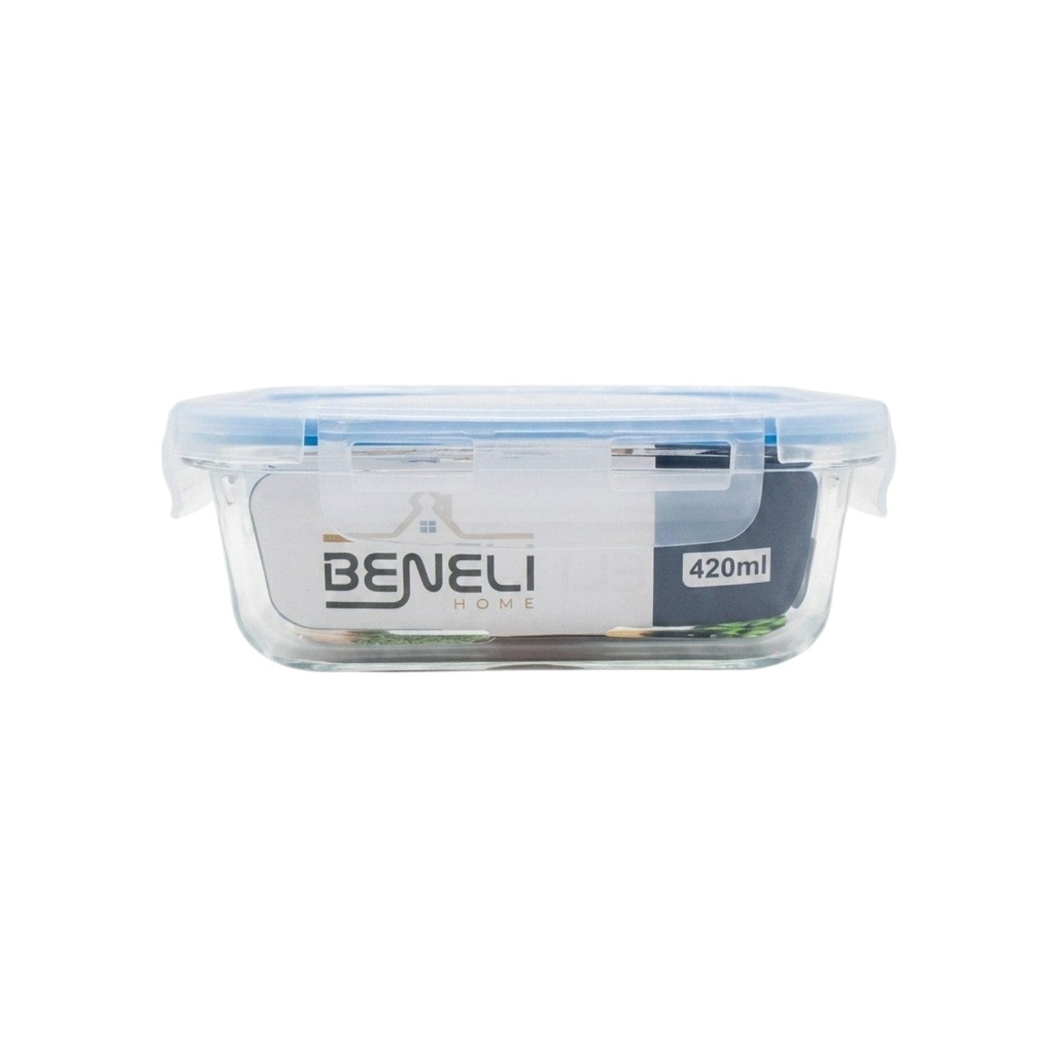 RECIPIENTE DE VIDRIO PARA ALMACENAR Y TRANSPORTAR COMIDAS DE FORMA PRÁCTICA Y SEGURA BENELI HOME 42OML