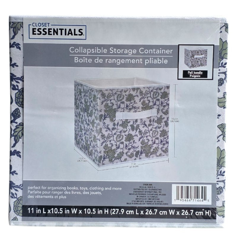 ORGANIZADOR CAJA DE ALMACENAMIENTO PLEGABLE DE TELA CON ASA CLOSET ESSENTIALS 27.9X26.7X26.7CM