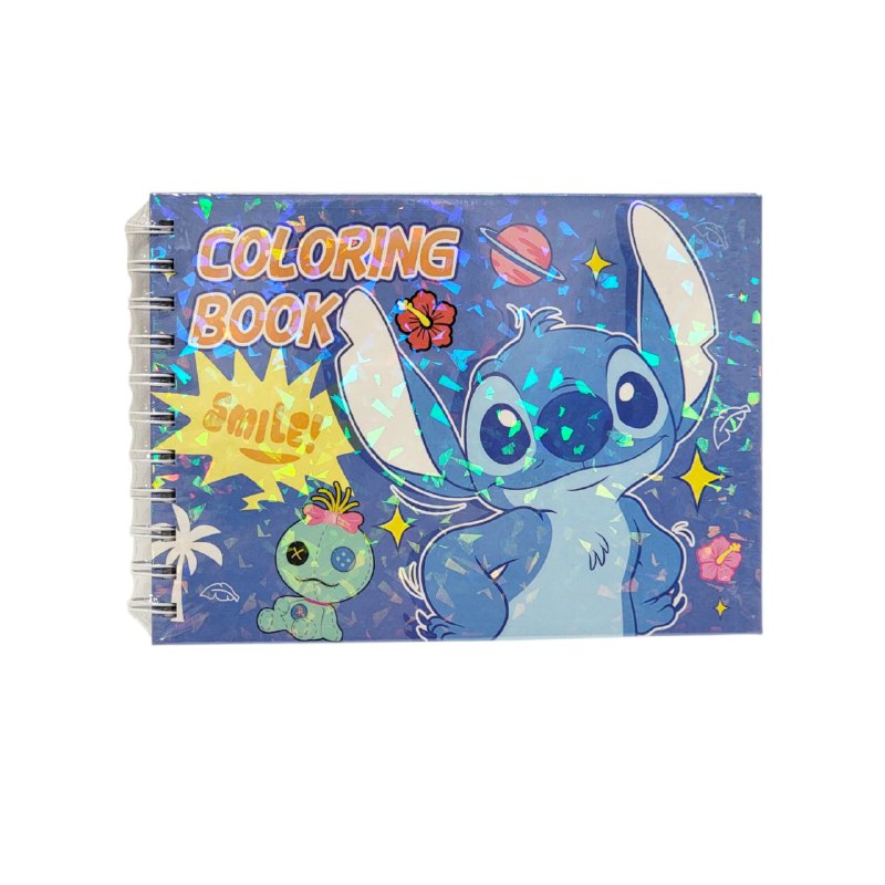 LIBRO PARA COLOREAR DIVERTIDO DE 48 PAGINAS PARA NIÑOS DE STITCH COLORING BOOK 15X22CM