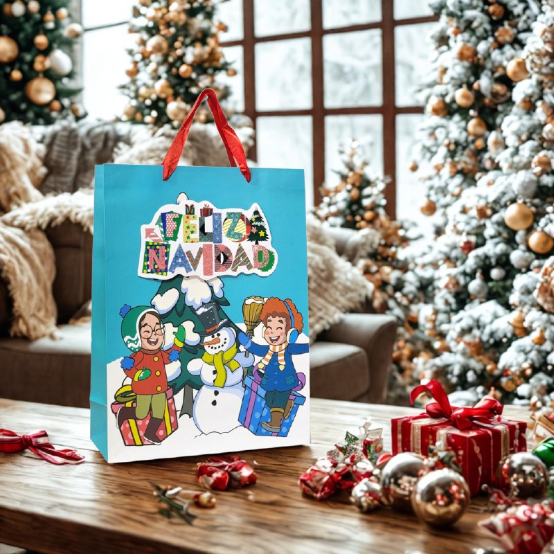 BOLSA DE REGALO NAVIDEÑA GRANDE 30X40X12CM