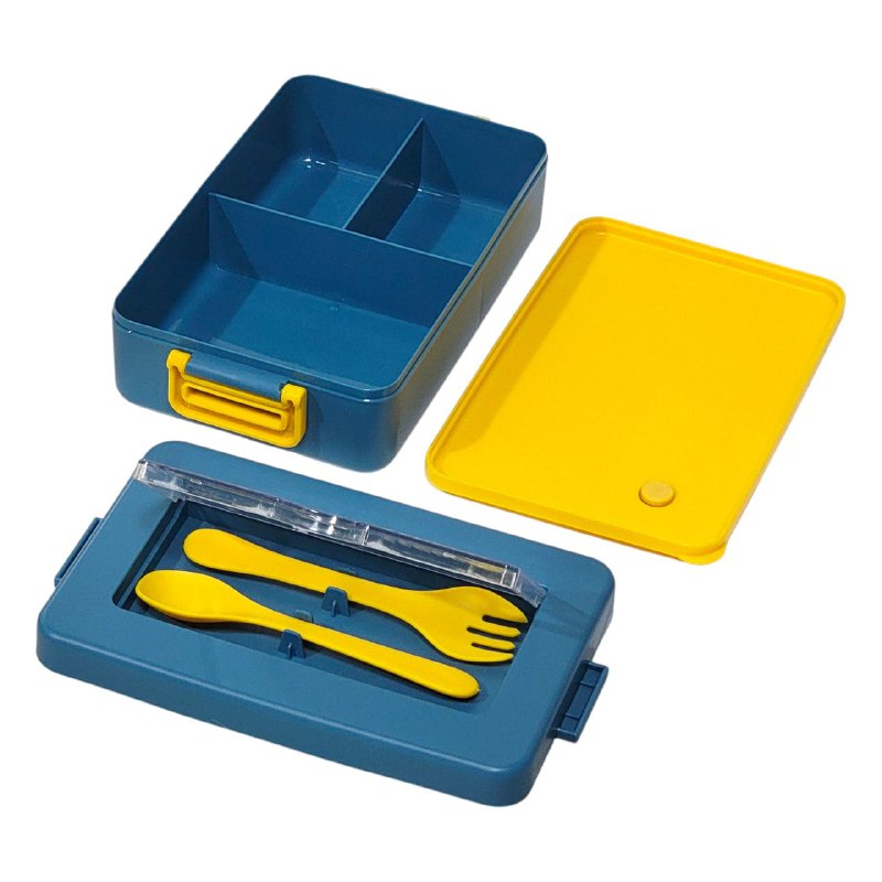 LONCHERA HERMETICA PARA ALIMENTOS CON SEPARADOR Y CUBIERTOS DE 1100ML DE CAPACIDAD