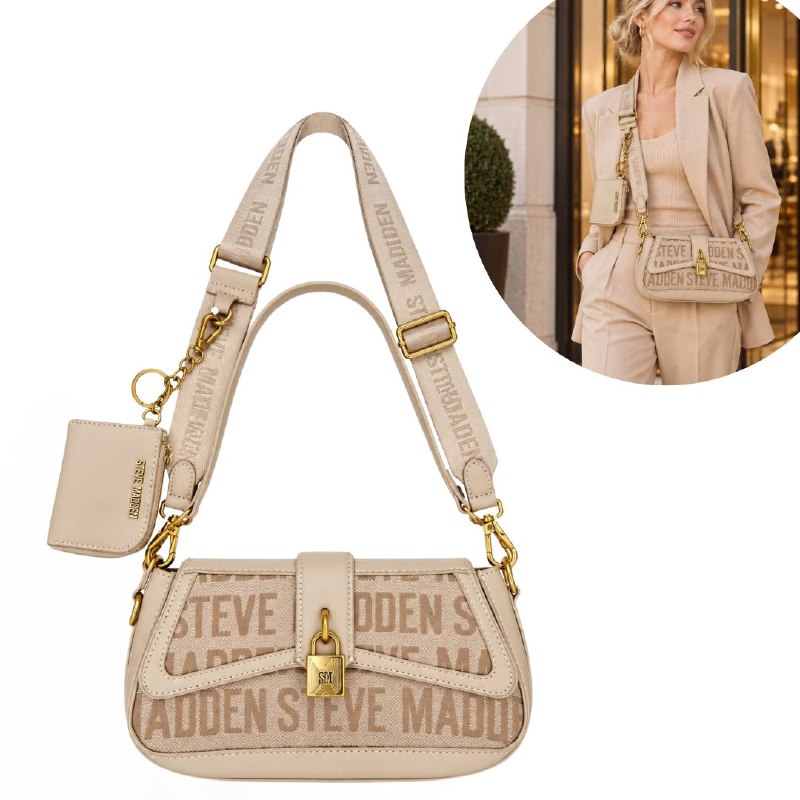 CARTERA ORIGINAL STEVE MADDEN PARA DAMA INCLUYE MINI MONEDERO, 8X10CM 13X24CM