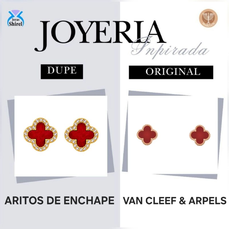 ARITOS DE ENCHAPE PARA DAMA CON DISEÑO DE FLOR 1.2CM (DUPE DE VAN CLEEF)