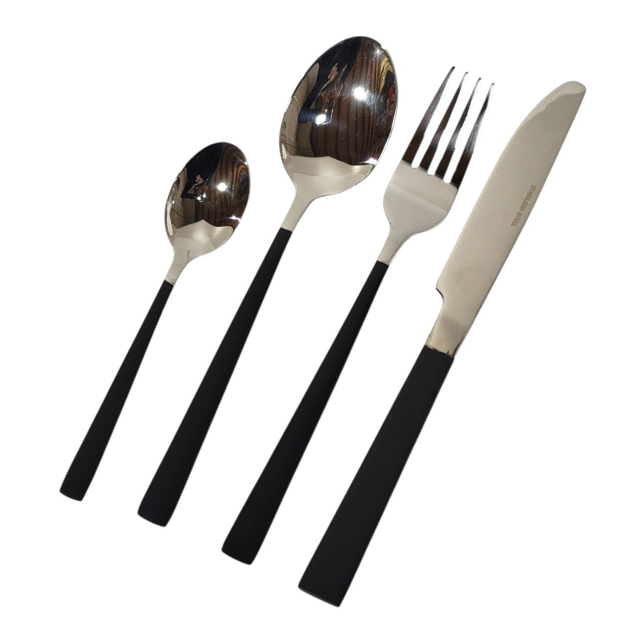 SET DE CUBIERTOS TENEDORES DE ACERO INOXIDABLE NEGRO EPICURE 16PCS