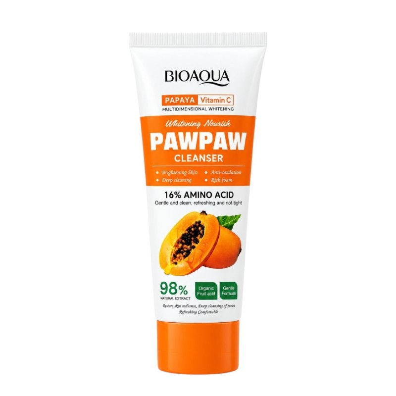 LIMPIADOR FACIAL ILUMIANDOR Y EXFOLIANTE SUAVE DE PAPAYA Y VITAMINA C BIOAQUA 100G