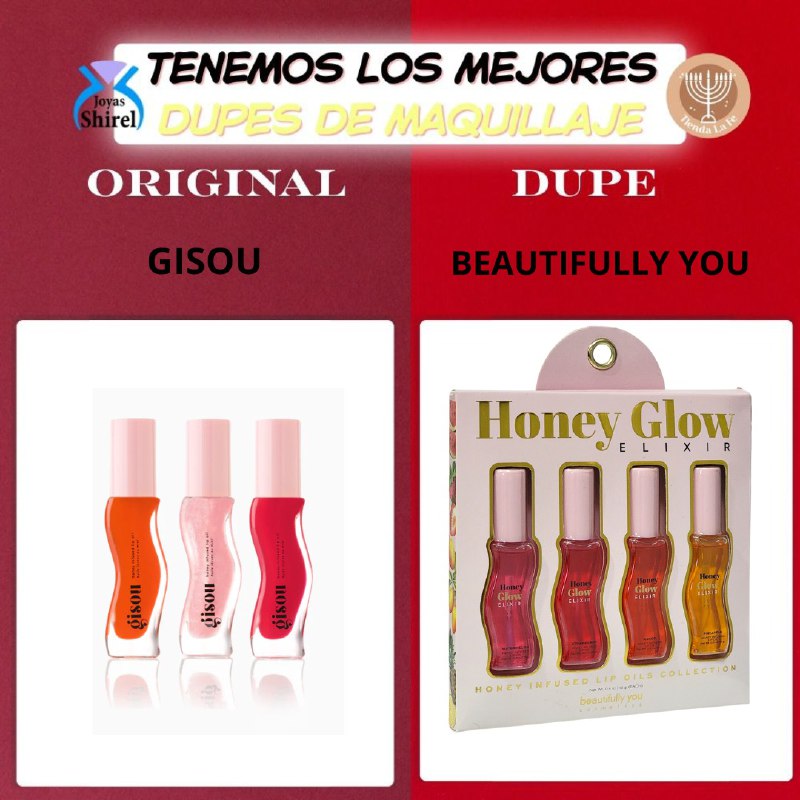 SET DE ACEITE DE LABIOS INFUNDIDOS CON MIEL HIDRATANTES 4PCS BEAUTIFULLY YOU 15GX4 (DUPE DE GISOU)