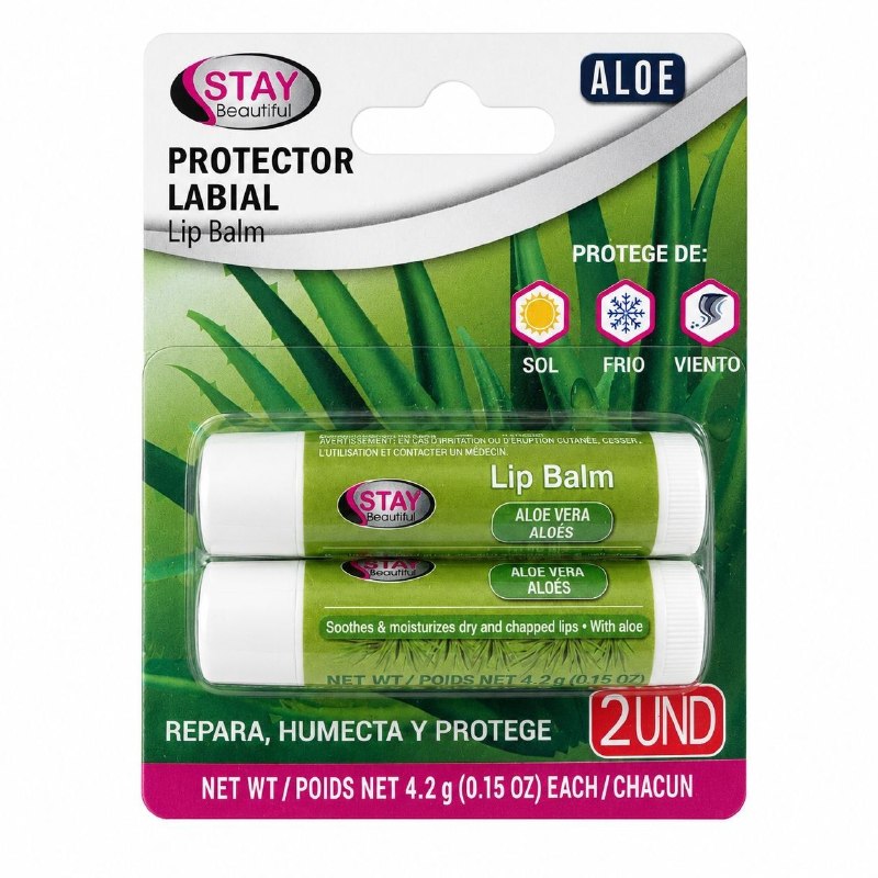 PROTECTOR LABIAL HUMECTANTE Y REPARADOR DE LABIOS STAY BEAUTIFUL 4.2GX2