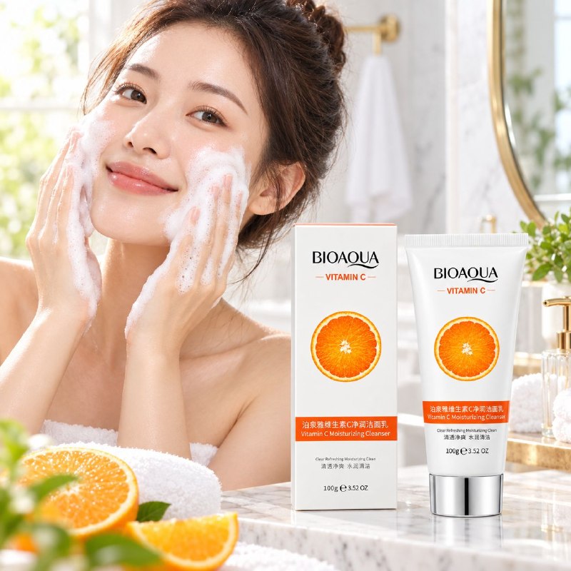 LIMPIADOR FACIAL HIDRATANTE E ILUMINADOR CON VITAMINA C BIOAQUA 100G