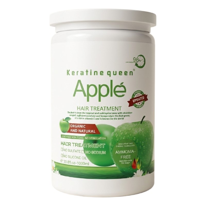 TRATAMIENTO CAPILAR INTENSIVO DE MANZANA QUE DA VITALIDAD Y FRESCURO KERATINE QUEEN 283.5G