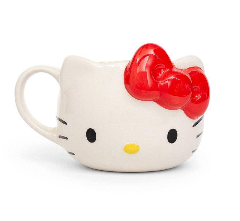 TAZA DE CERAMICA, RESISTENTE AL CALOR, MANGO CREATIVO DISEÑO HELLO KITTY