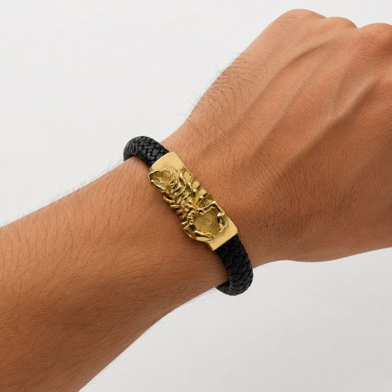 PULSERA DE ENCHAPE PARA CABALLERO CON DISEÑO DE ESCORPION 24CM