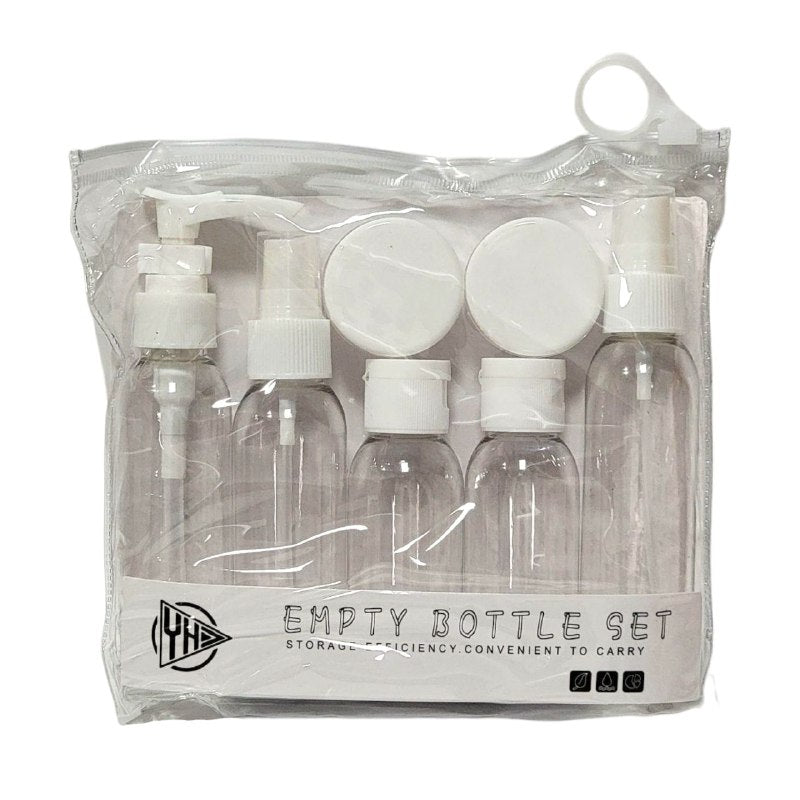 SET PARA VIAJAR VACIAS, EFICIENCIA DE ALMACENAMIENTO COMODO DE 7 PIEZAS, PARA LIQUIDOS Y CREMAS PARA VIAJES EMPTY BOTTLE
