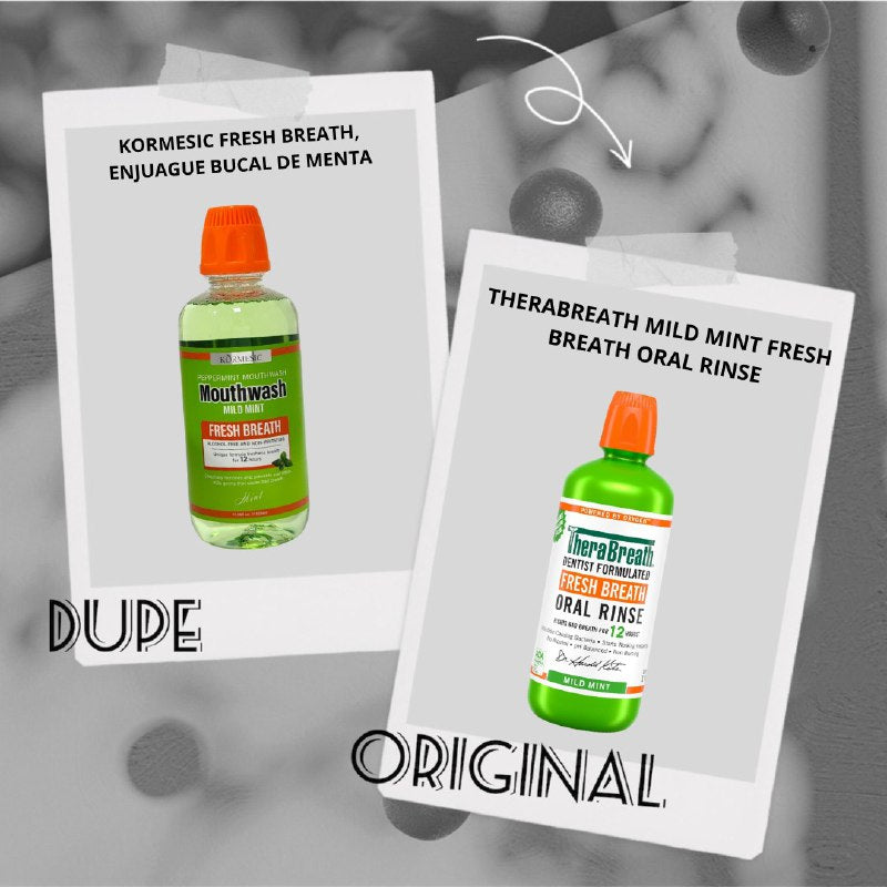 ENJUAGUE BUCAL DE MENTA ANTICARIES, SIN ALCOHOL QUE DA BUEN ALIENTO POR 12H KORMESIC 520ML (DUPE THERABREATH)