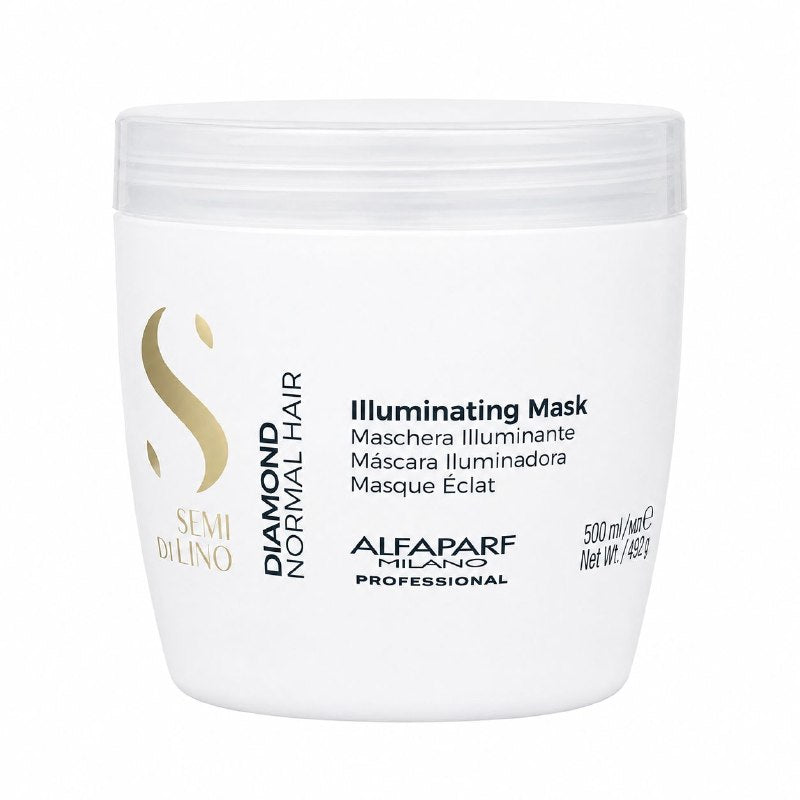 MASCARILLA PARA EL CABELLO ILUMINADORA Y ACONDICIONADORA PARA CABELLO NORMAL CON EXTRACTO DE LINO ALFAPARFT 500ML