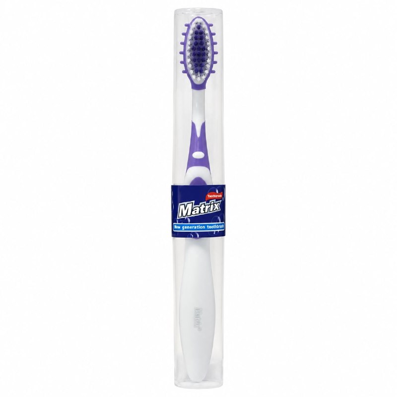 CEPILLO DE DIENTES DE LIMPIEZA PROFUNDA CON TAPA PROTECTORA MATRIX 19CM