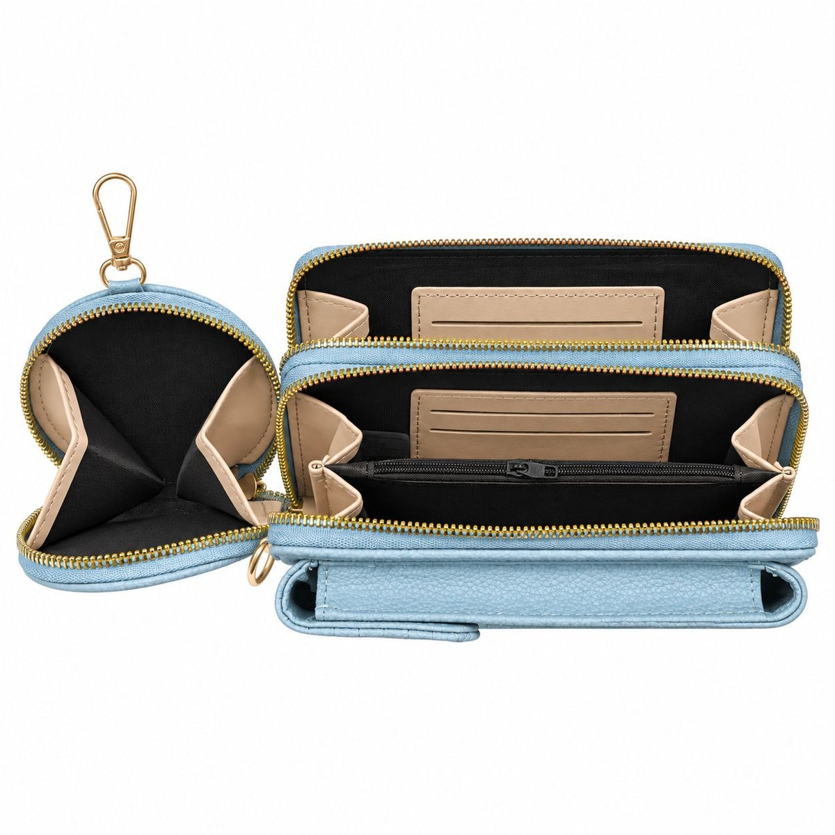 CARTERA CRUZADA CON MINI MONEDERO Y CORREA AJUSTABLE TABU 19X10CM
