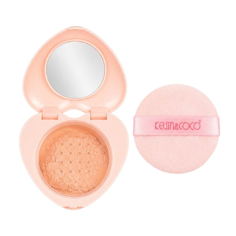 POLVO FACIAL SUELTO EN FORMA DE CORAZÓN CON ESPEJO Y APLICADOR KEVIN&COCO 3.5G