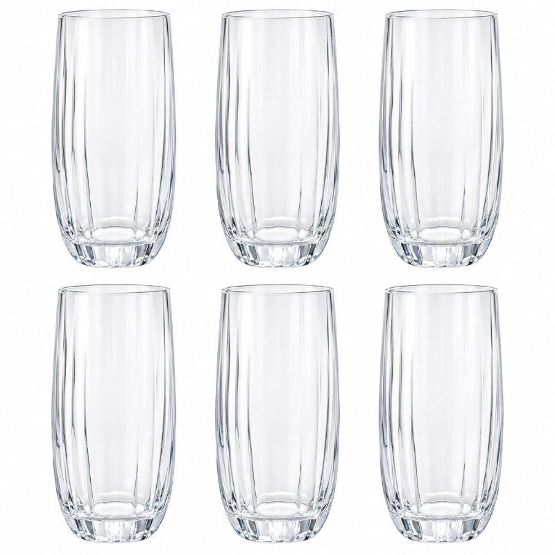 SET DE 6 VASOS ALTOS DE VIDRIO PARA BEBIDAS QING PING GUO 510ML