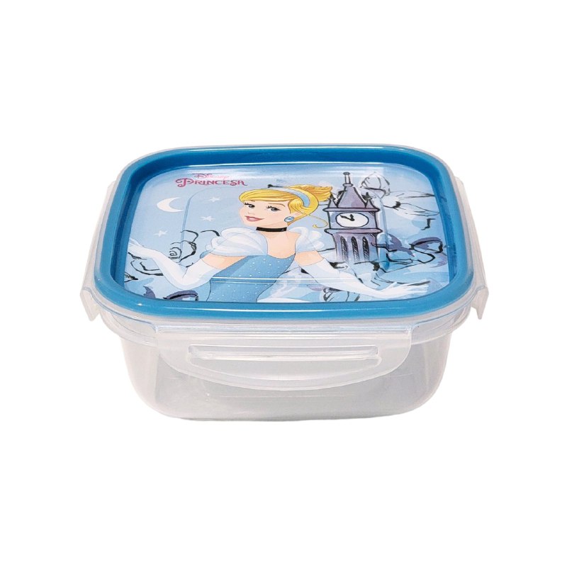 RECIPIENTE PANA PARA ALIMENTOS PARA NIÑAS CON DISEÑO DE PRINCESAS KENDY 7X16X16CM