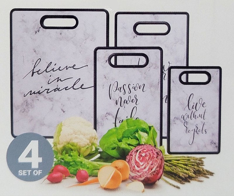 SET DE TABLAS PARA PICAR Y CORTAR ALIMENTOS ELEGANTES Y VERSATILES 4PCS