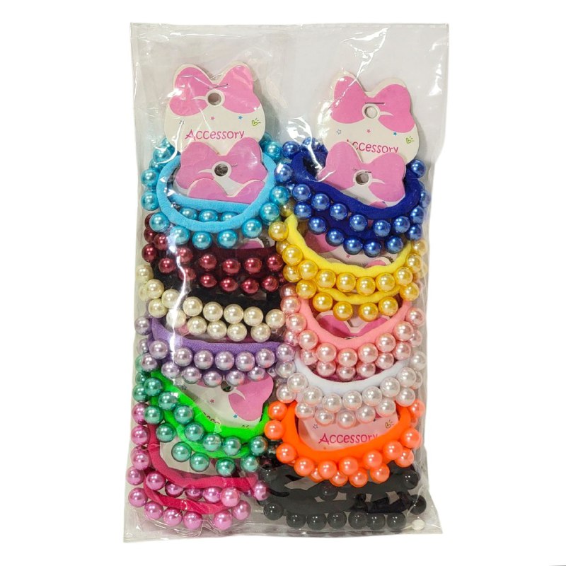 COLA PARA EL CABELLO DE PERLAS, ACCESORIO PARA EL CABELLO, PAQUETE 12UND