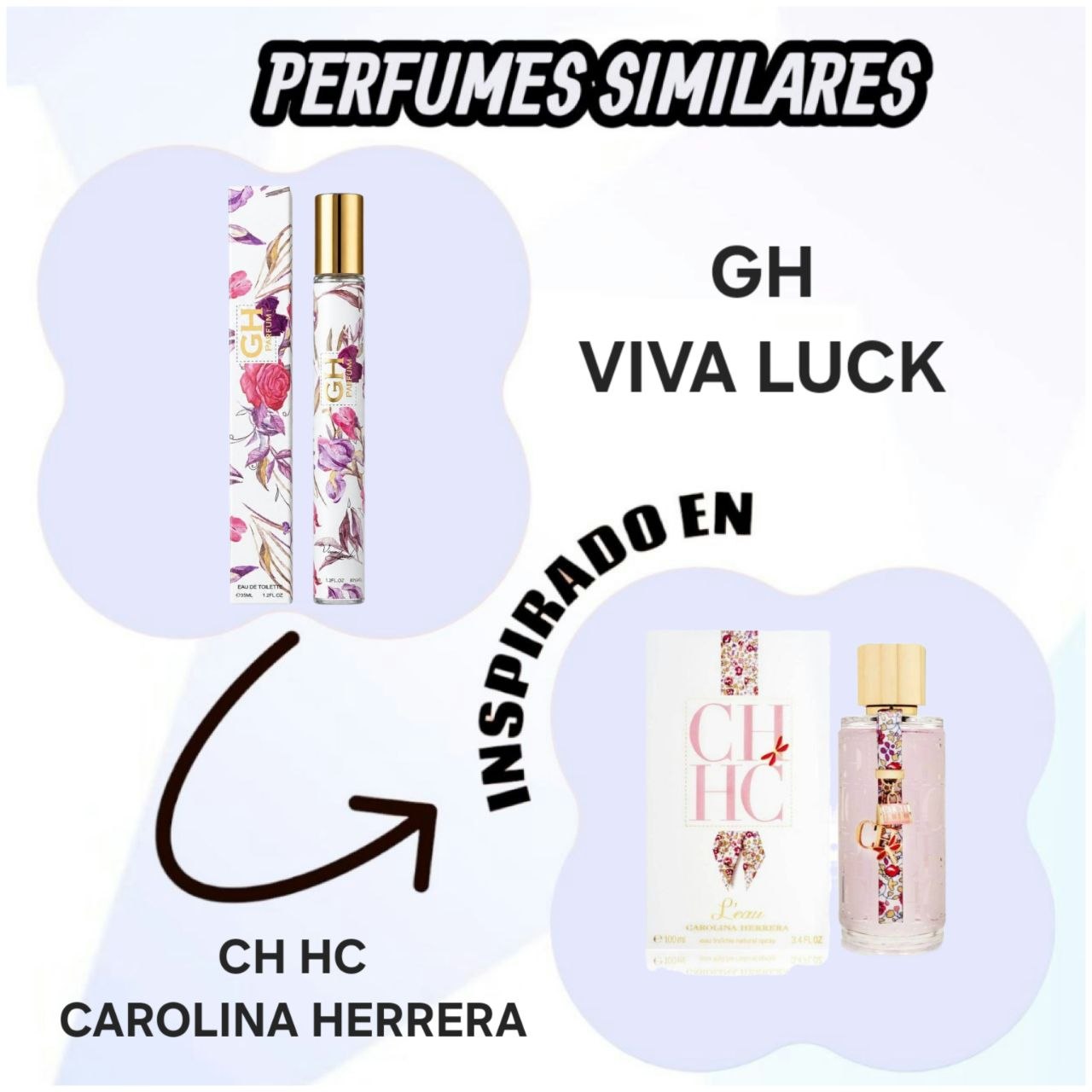 PERFUME DE TUBO GH VIVA LUCK 35ML 1 UND (DUPE CH L'EAU CAROLINA HERRERA)