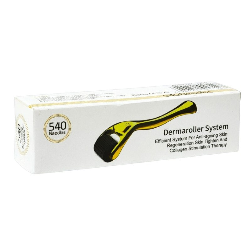 RODILLO FACIAL MASAJEADOR CON MICROAGUJAS DE TITANIO DE 1MM DERMAROLLER