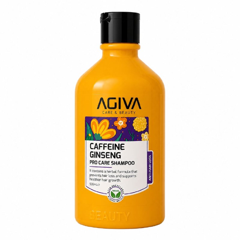SHAMPOO ANTICAIDA CON CAFEINA Y GINSENG FORTALECEDOR AGIVA 500ML