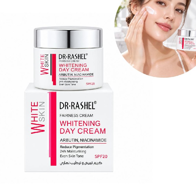 CREMA FACIAL DE DIA BLANQUEADORA E HIDRATANTE CON ARBUTINA Y NIACINAMIDA DR RASHEL 50G