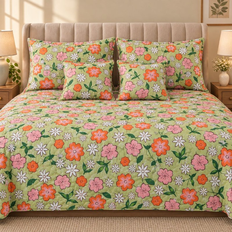 JUEGO DE EDREDON CUBRECAMA REVERSIBLE KING DE 5 PIEZAS BENELI HOME