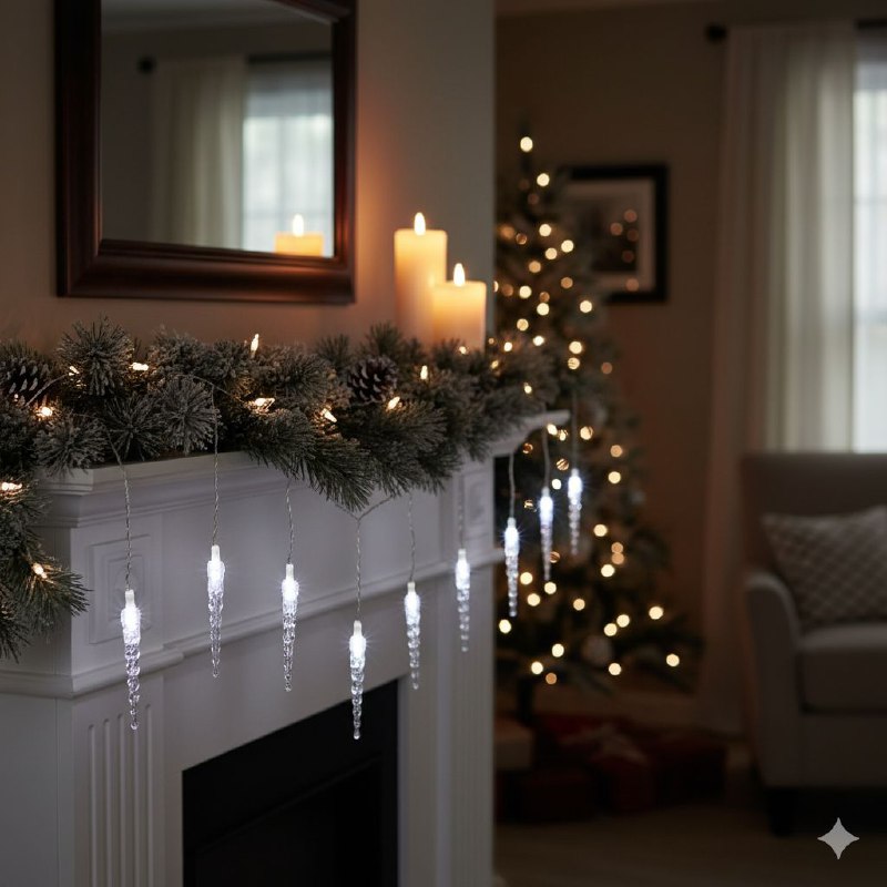 LUCES DECORATIVAS NAVIDEÑAS GUIRNALDA LED, PERFECTA PARA ARBOLES Y ESPACIOS INTERIORES O EXTERIORES, CAMBIOS DE LUZ BLANCA 9 DISEÑOS