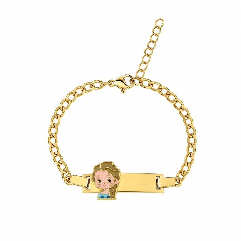 PULSERA DE ENCHAPE PARA NIÑA CON DISEÑO DE PRINCESA 21CM