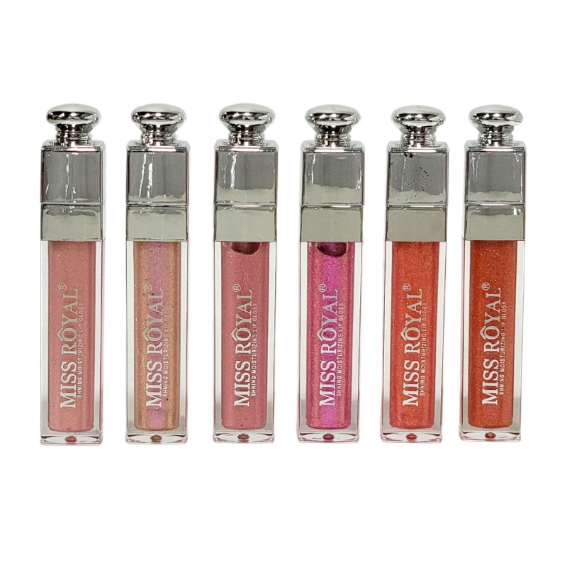 SET DE BRILLO LABIAL BRILLANTE HIDRATANTE ENCANTADOR 6PCS MISS ROYAL 6G (DUPE DE DIOR)