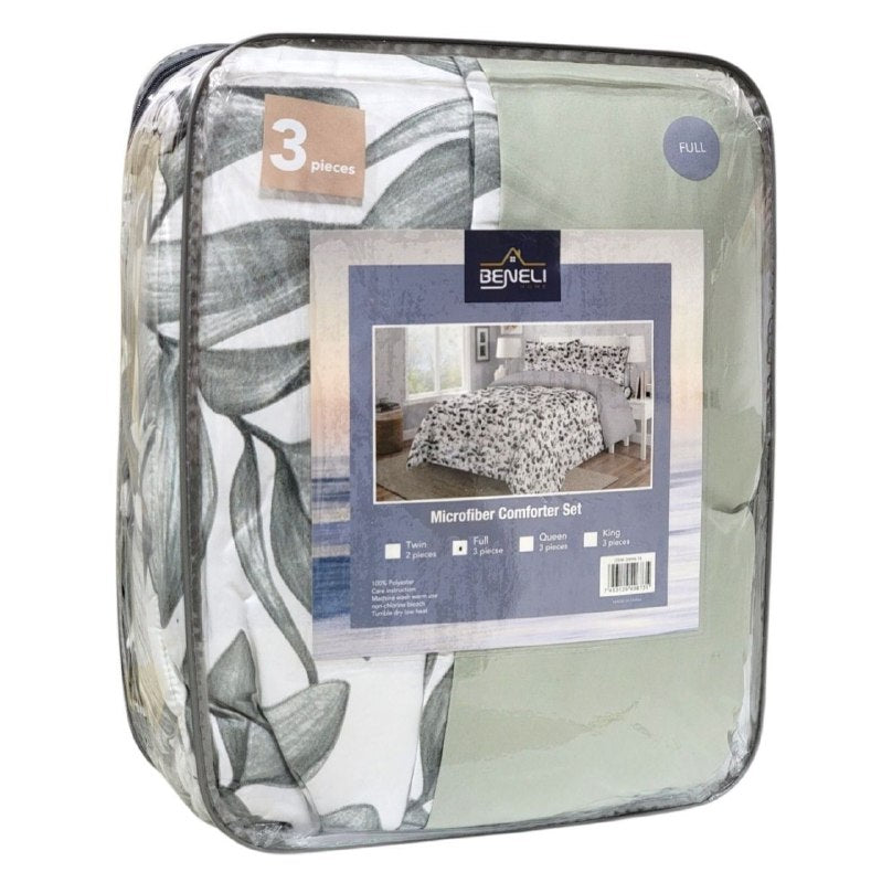 JUEGO DE EDREDON DE MICROFIBRA DE TAMAÑO FULL DE 3PCS BENELI HOME