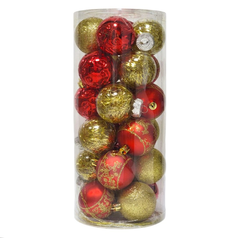 DECORACION ADORNO NAVIDEÑO PAQUETE DE 24 BOLAS DECORATIVAS,6 CM 42X70X64  IDEALES PARA DARLE UN TOQUE UNICO A TU ARBOL DE NAVIDAD