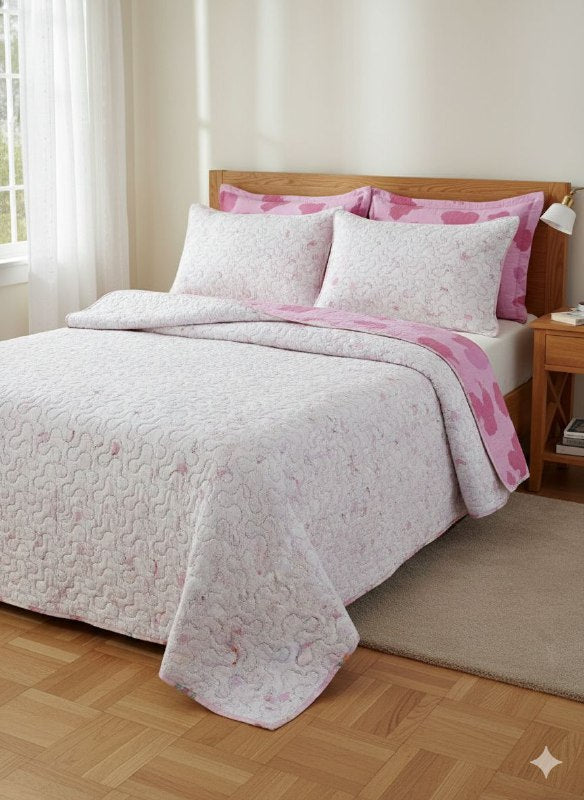 JUEGO DE SABANAS CAMERA EDREDON REVERSIBLE DE 3PCS QUEEN BENELI HOME