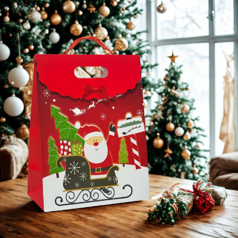 BOLSA DE REGALO NAVIDEÑA MEDIANA 31X24CM