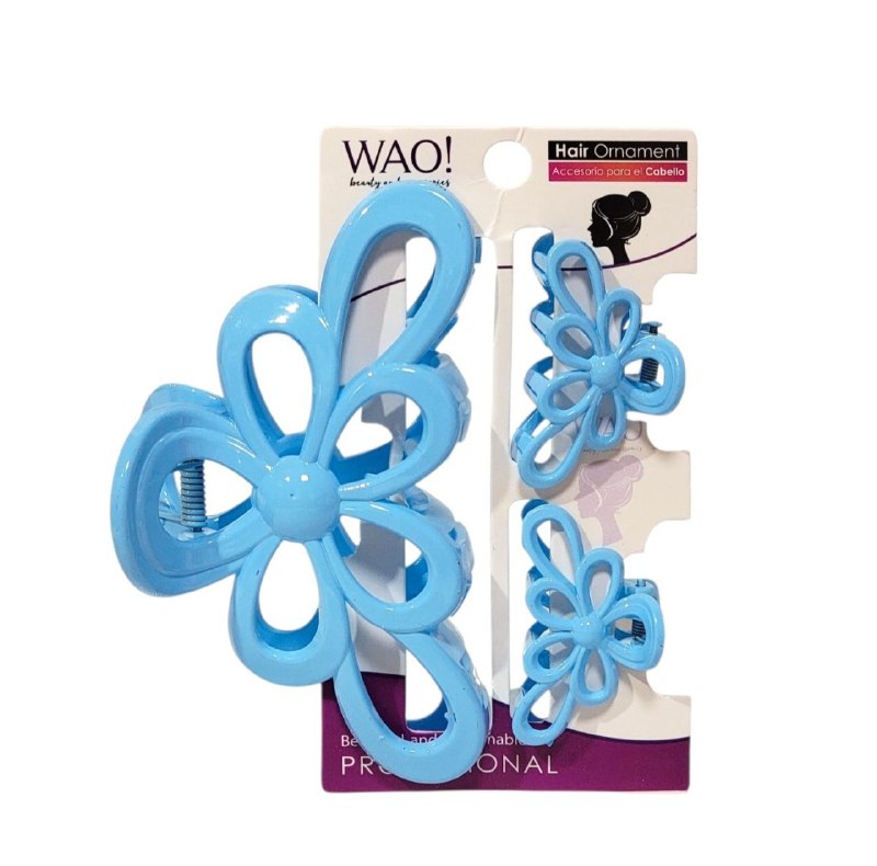 GANCHO PARA EL CABELLO EN SET DE 3PCS WAO BEAUTY 5X3CM