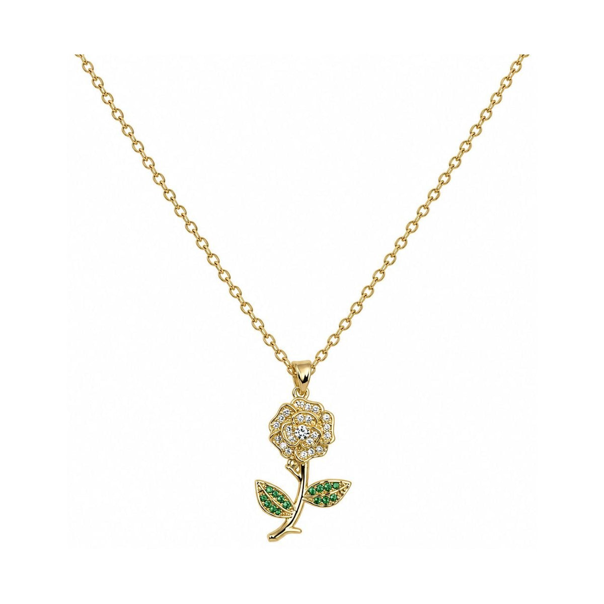 GARGANTILLA DE ENCHAPE PARA DAMA CON DISEÑO DE ROSA 2.3CM