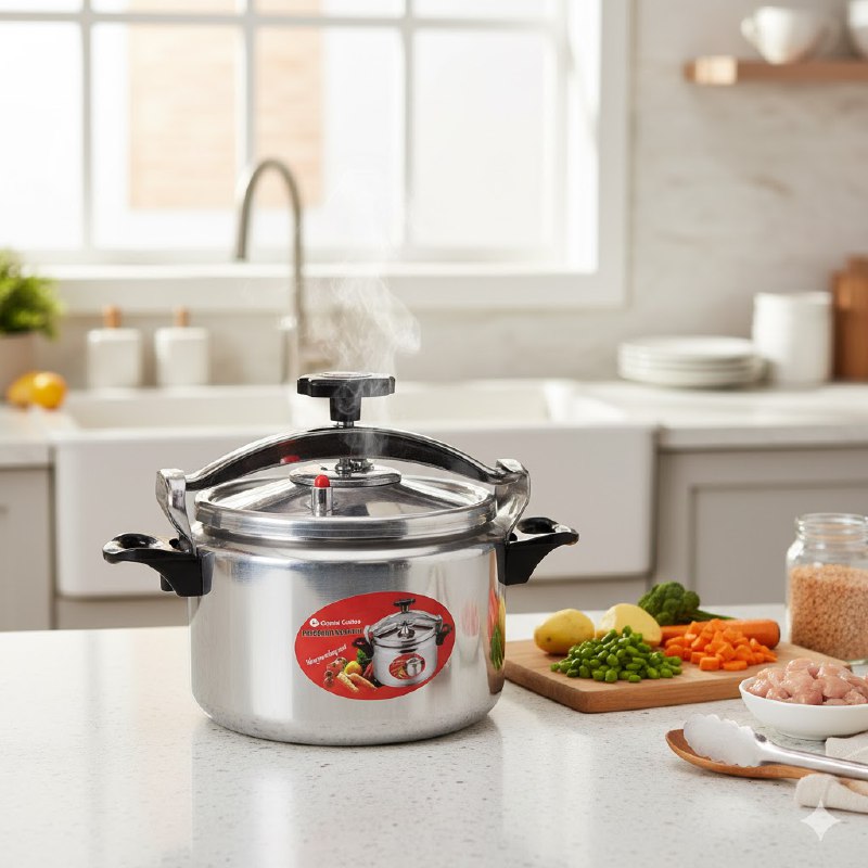 MAQUINA OLLA DE PRESION DE ALTA CALIDAD ELEGANTE Y RAPIDA COCCION CON CAPACIDAD DE 7L CRYSTAL CUISINE